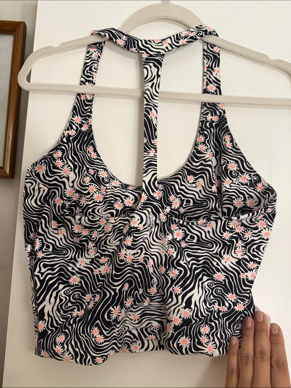 FP Movement by Free People Black, White & Coral Floral Wave Tank - Picture 4 of 5